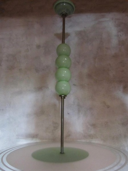 Art Deco Celadon Jade Colored Italian Glass Chandelier-09